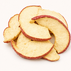 Freeze-dried apple slices.