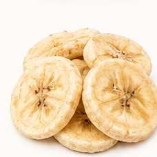 Freeze-dried banana slices.