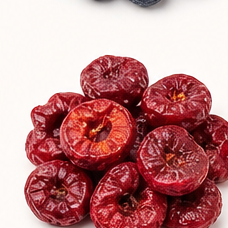 Freeze-dried cherry pieces.