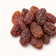 Freeze-dried grape pieces.