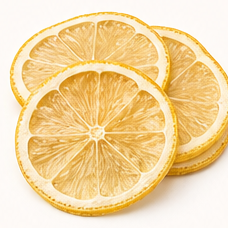 Freeze-dried lemon slices.