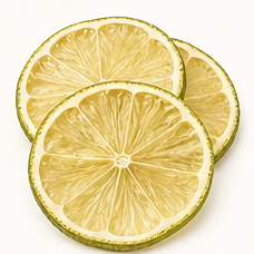 Freeze-dried lime slices.