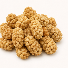 Freeze-dried mulberries.