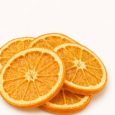 Freeze-dried orange slices.