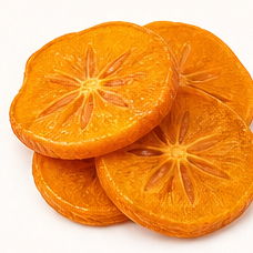 Freeze-dried persimmon slices.