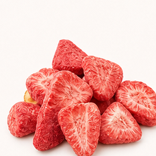 Freeze-dried strawberry pieces.