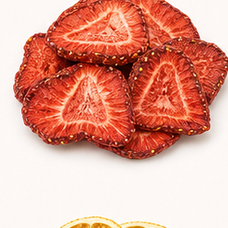 Solar nanodry strawberry pieces.